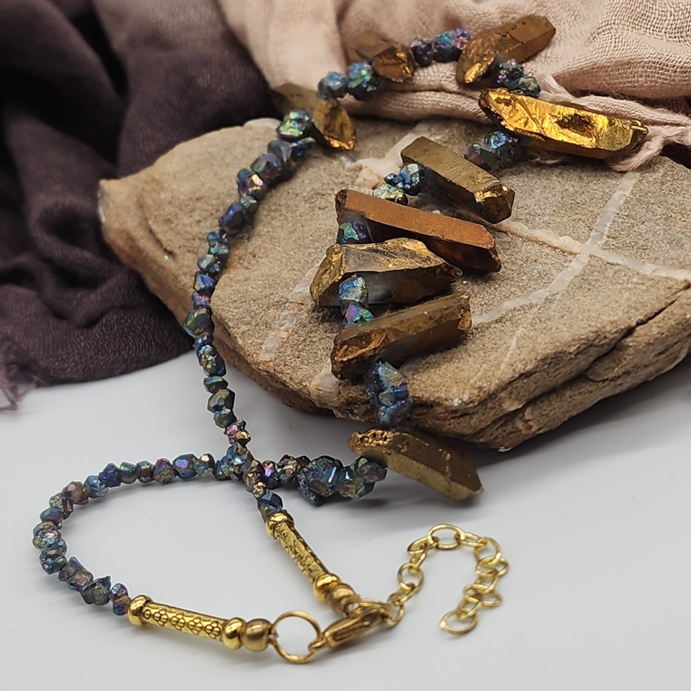 FP Designer Jewelry Emilie Shapiro Frozen Fire Path Gold Pyrite Raw Rock Nuggets - Picture 10 of 14